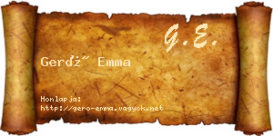 Gerő Emma névjegykártya
